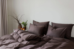 Borås Cotton Cloud Duvet Cover Set Brown 150x210 cm