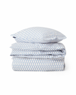 Lexington White/Blue Rope Printed Cotton Poplin Dynebetrækssæt