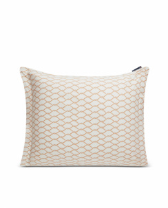 Lexington White/Beige Rope Printed Cotton Poplin Pillowcase