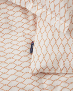 Lexington White/Beige Rope Printed Cotton Poplin Dynebetrækssæt