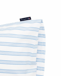 Lexington White/Blue Striped Cotton Poplin Pillowcase