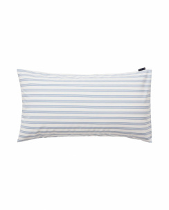 Lexington White/Blue Striped Cotton Poplin Pillowcase