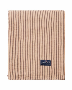 Lexington Striped Reversable Organic Cotton Bedspread Beige