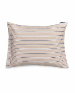 Lexington Striped Cotton Poplin Duvet Cover Set Beige/White