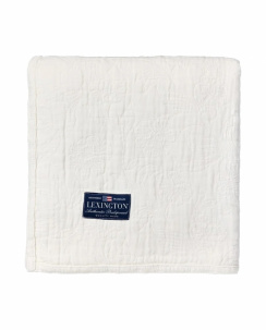 Lexington Jacquard Organic Cotton Bedspread Flowers White
