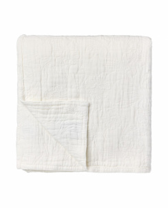 Lexington Jacquard Organic Cotton Bedspread Flowers White