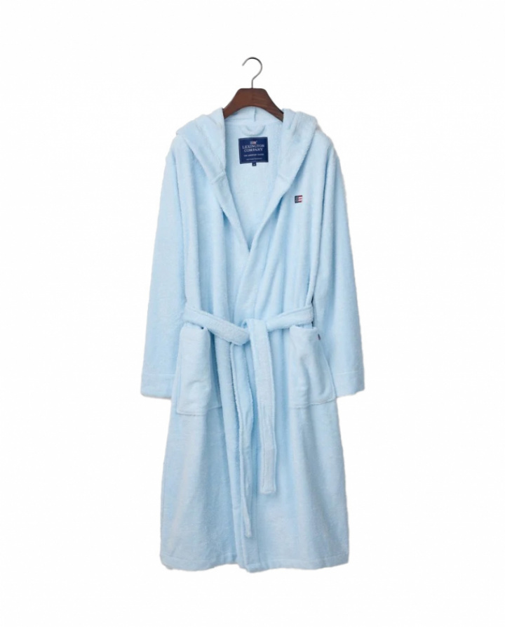 Lexington Quinn Unisex Bathrobe with Hood Blue in the group Bedding / Dressing Gowns at Sängvaruhuset Elgen (12510300-5155-L00)