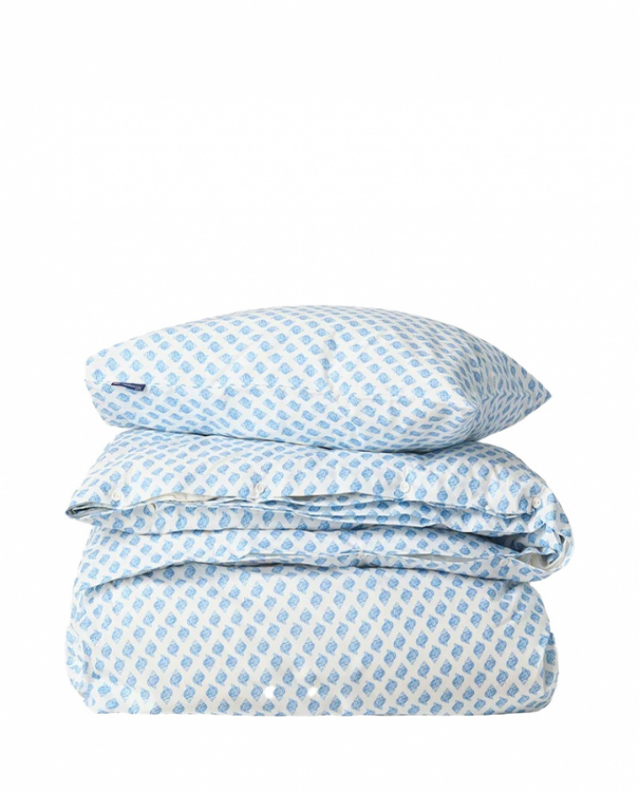 Lexington Shell printed Cotton Duvet Cover Set White/Blue in the group Bedding / Brands / Lexington Bedding at Sängvaruhuset Elgen (12520005-1600-S17500)