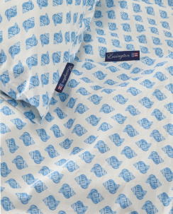 Lexington Shell printed Cotton Duvet Cover Set White/Blue