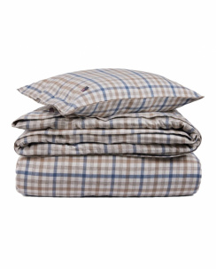 Lexington Checked Flannel Duvet Cover Set Misty Blue