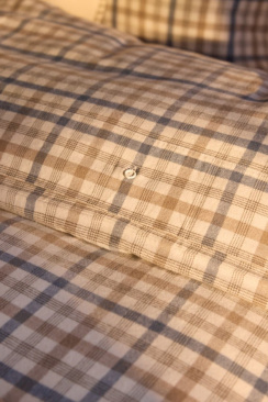 Lexington Checked Flannel Duvet Cover Set Misty Blue