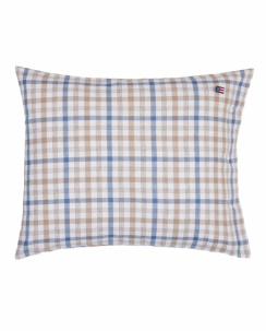 Lexington Checked Flannel Duvet Cover Set Misty Blue