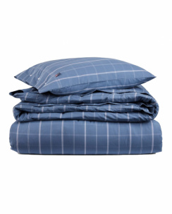 Lexington Checked Cotton Poplin Pussilakanasetti Misty Blue