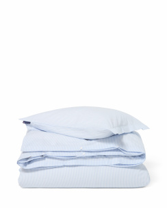 Lexington Striped Cotton Sateen Dynebetrækssæt Blue/White