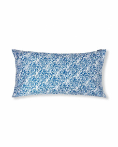 Lexington Flower Printed Cotton Sateen Pillowcase Blue/White