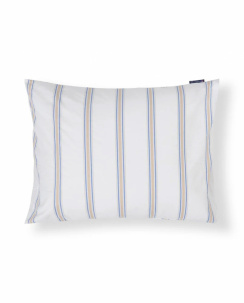 Lexington Dobby Striped Washed Cotton Percale Tyynyliina White/Blue/Beige