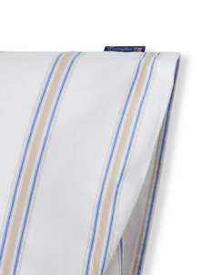 Lexington Dobby Striped Washed Cotton Percale Tyynyliina White/Blue/Beige