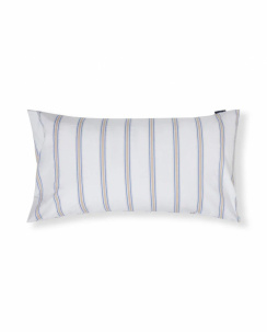 Lexington Dobby Striped Washed Cotton Percale Tyynyliina White/Blue/Beige