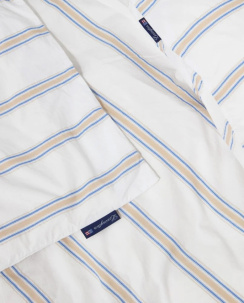 Lexington Dobby Striped Washed Cotton Percale Tyynyliina White/Blue/Beige