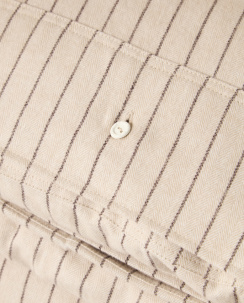 Lexington Cotton Flannel Pin Striped Duvet Cover Set Beige/Brown