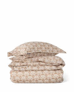 Lexington Ornament Cotton Sateen Sengetøjssæt White/Fudge