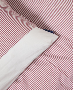 Lexington Striped Cotton Percale Pussilakanasetti Fig/White