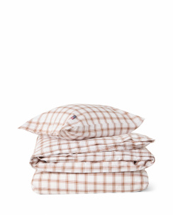 Lexington Checked Lyocell Cotton Pin Point Peittoasetelma Valkoinen/Vanilja