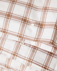 Lexington Checked Lyocell Cotton Pin Point Peittoasetelma Valkoinen/Vanilja