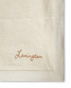 Lexington Herringbone Luomupuuvilla Peitto Vaalea Beige