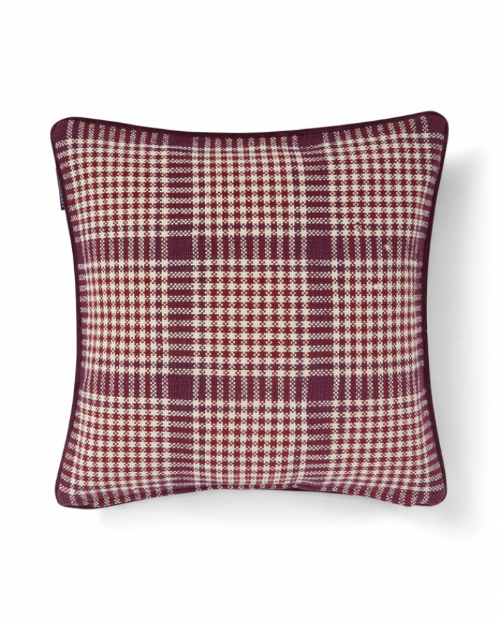 Lexington Checked Recycled Cotton Pudebetræk Fig/Wine/Light Beige 50x50 cm i gruppen Puder / Puder / Pudebetræk hos Sängvaruhuset Elgen (12634108-2877-SH25)