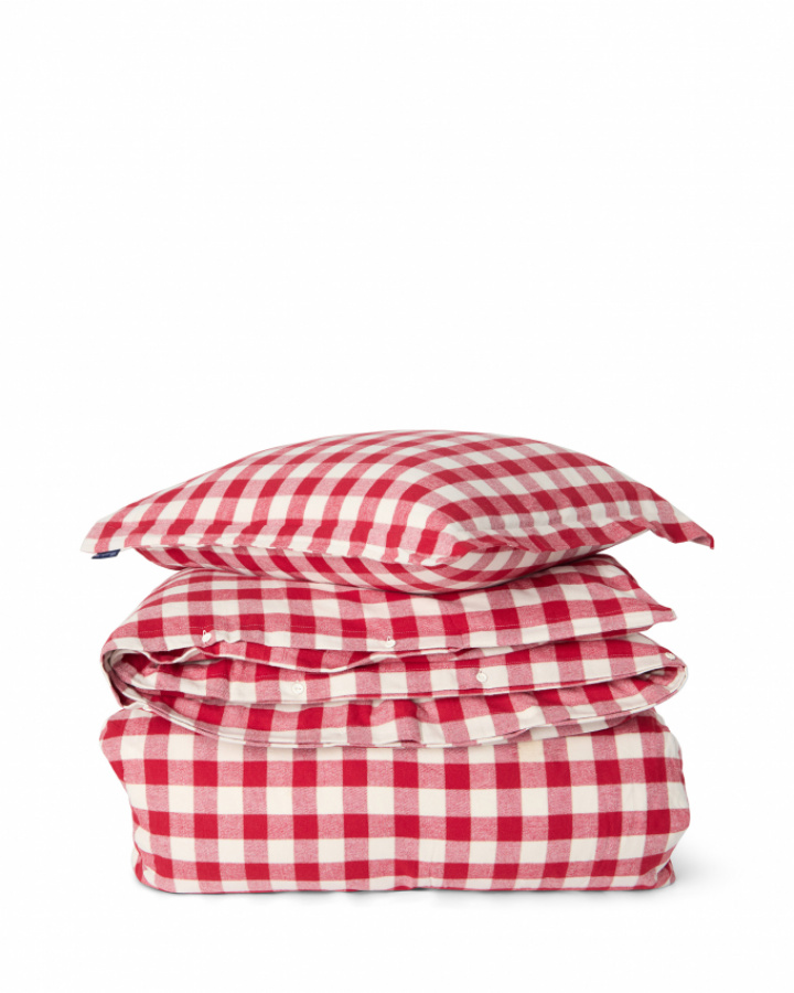 Lexington Checked Cotton Flannel Dynepude Sæt Rød/Beige i gruppen Sengetøj / Brands / Lexington Sengetøj hos Sängvaruhuset Elgen (12640001-4601-S17500)
