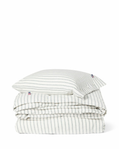 Lexington Stripe Cotton Flannel Peittosetti White/Green/Beige