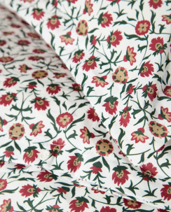 Lexington Flower Printed Sateen Duvet Cover Set White/Red/Green/Beige
