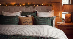 Lexington Checked Cotton Percale Duvet Cover Set Green/Navy