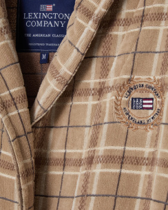 Lexington Ruudullinen Puuvillaveluuri Unisex Aamupuku Beige/Gray