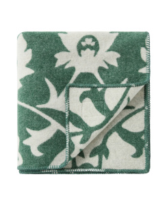 Lexington Flower Jacquard Recycled Wool Blanket Green/Beige 130x170 cm