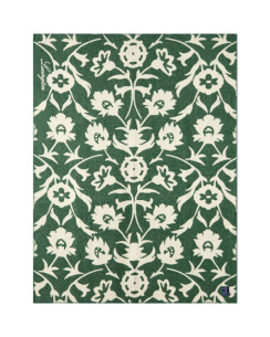 Lexington Flower Jacquard Recycled Wool Blanket Green/Beige 130x170 cm