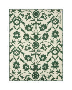 Lexington Flower Jacquard Recycled Wool Blanket Green/Beige 130x170 cm