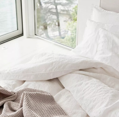 Mille Notti Lino Duvet Cover White