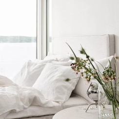 Mille Notti Lino Duvet Cover White