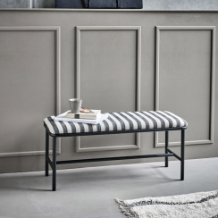 House Doctor Bench Toda, Black/Off-white