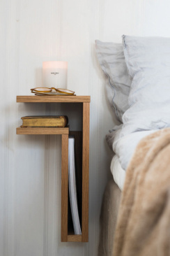 Maze F-Shelf Bedside Table Oak