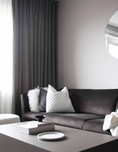 Hasta Velvet Curtain Sweet Dark Gray