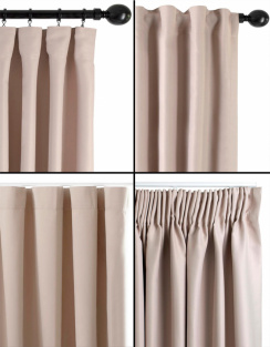 Hasta Curtain Dokie Blackout Beige Extra Tall and Wide