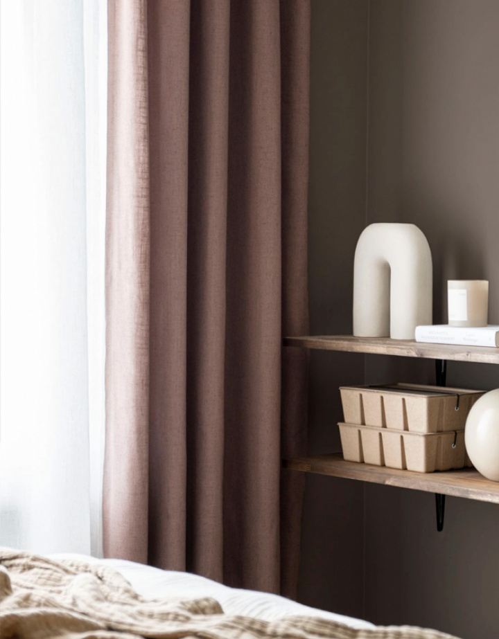 Hasta Curtain Lina Brown in the group Accessories / Curtains at Sängvaruhuset Elgen (48554)