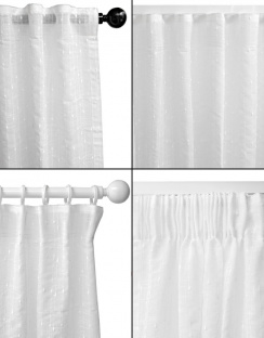 Hasta Curtain Flora White
