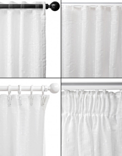 Hasta Curtain Flora White