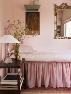 Mille Notti Laura Sengetæppe Check Piccolo Rosa
