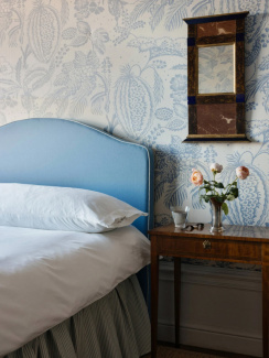 Mille Notti Laura Bed Skirt Stripe Light Blue