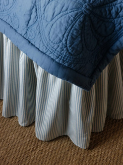 Mille Notti Laura Bed Skirt Stripe Light Blue